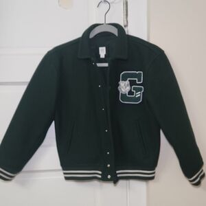 GAP Kids Dark Green Varsity Jacket